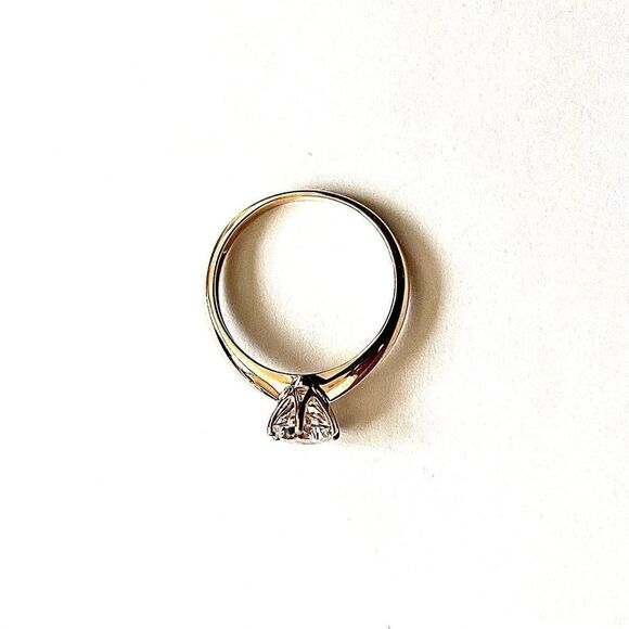 14k Yellow Gold SOLID Wedding Engagement Ring | Ring Real Gold | CZ Stone | - Picture 7 of 9